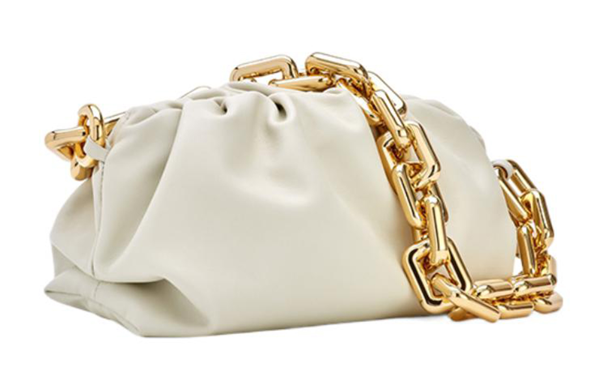 Bottega Veneta Клатч на одно плечо из телячьей кожи женский белый — фото 3