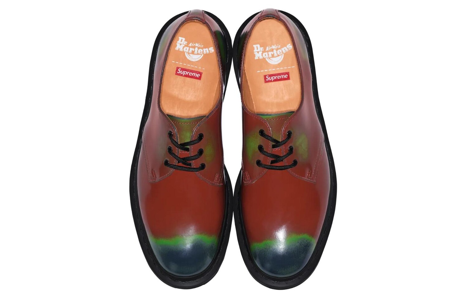 Supreme x Dr.Martens Dr.Martens модные кожаные универсальные трендовые мужские повседневные мужские красные и зеленые, Red/Green — фото 4