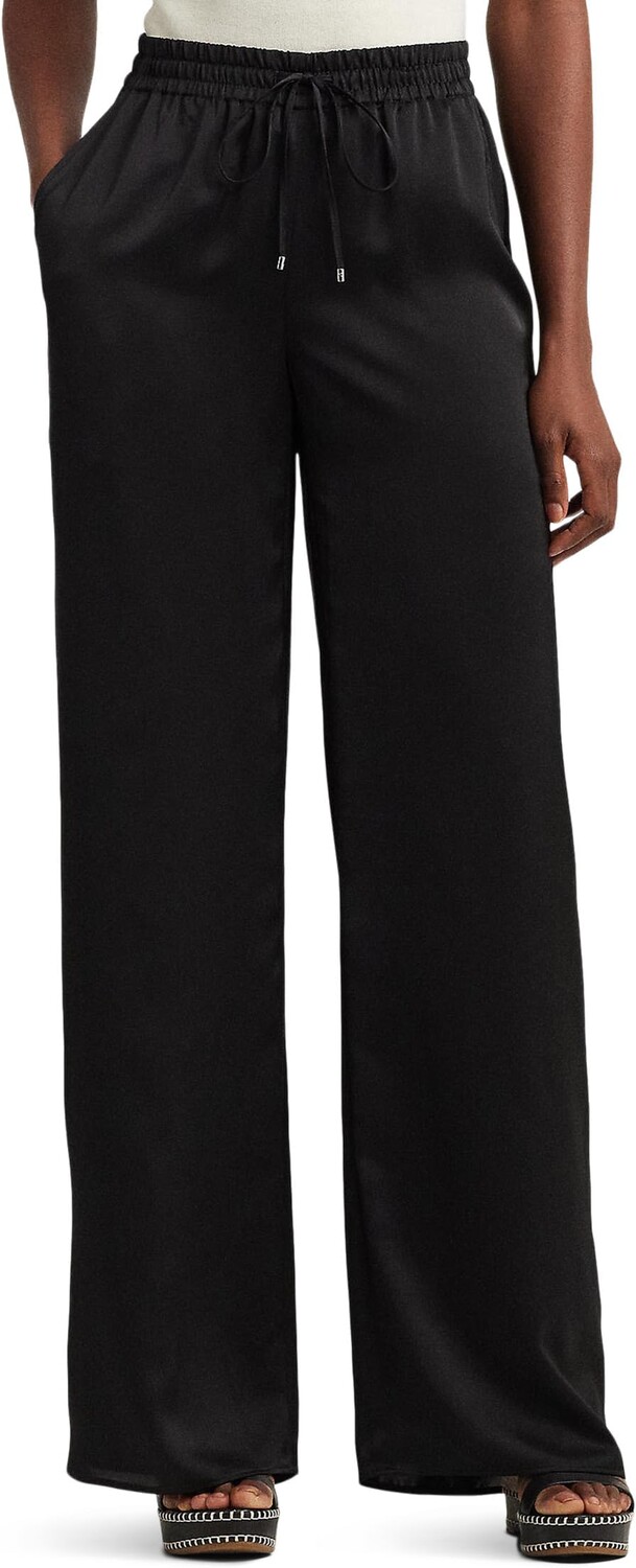 

Брюки Lauren Ralph Lauren Petite Satin Charmeuse Wide-Leg Pants, черный
