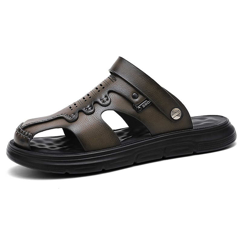 

LONGYING Мужские серые противоскользящие тапочки с закрытым носком, цвет Gray