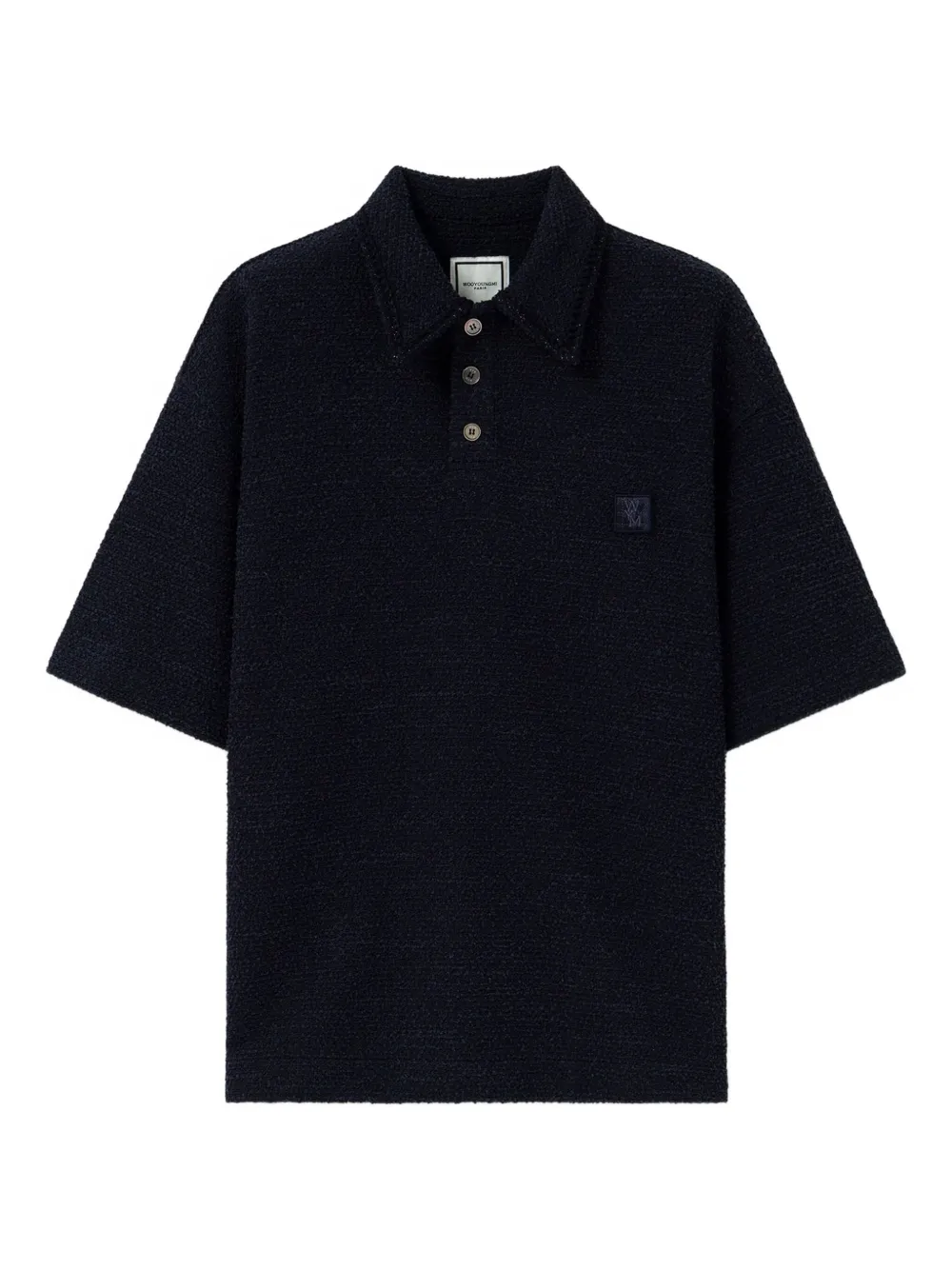 

Поло из фактурного трикотажа Wooyoungmi, синий