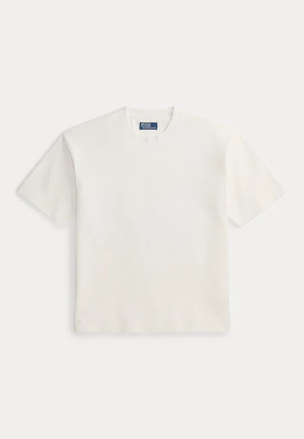 Футболка свободного кроя из замшевого трикотажа, базовая футболка Polo Ralph Lauren, White — фото 4