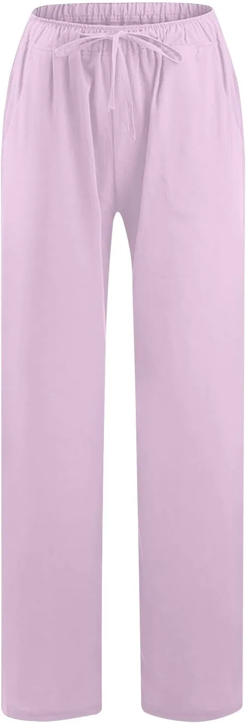 Штаны свободные, Linen, Purple — фото 3