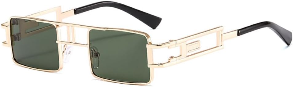 

Модные прямоугольные солнцезащитные очки для женщин и мужчин, маленькие, черные, в стиле стимпанк, солнцезащитные очки для женщин, защита от ультрафиолета UV400 WNCKSQ, C2 Gold G15 Lens