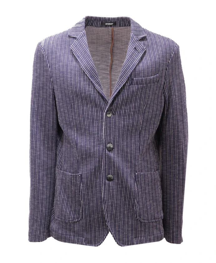 

Хлопковая куртка в синюю полоску Officina36, синий