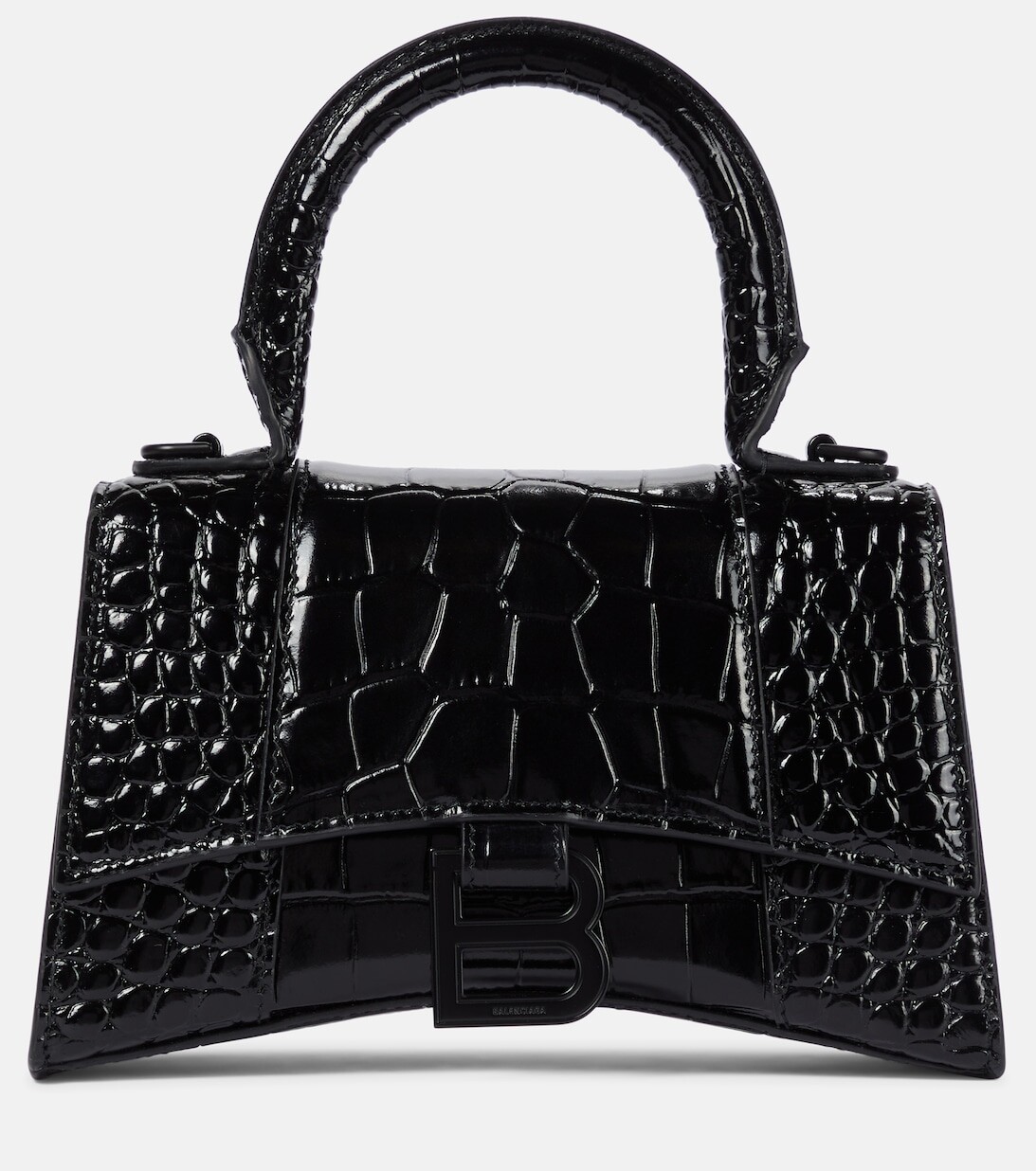 

Кожаная сумка через плечо Hourglass XS Balenciaga, черный