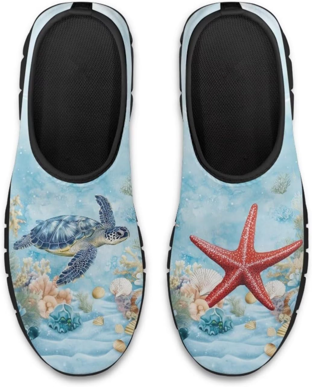 

Повседневные кроссовки Binienty для женщин и мужчин с принтом морской черепахи, лоферы с поддержкой свода стопы, низкие лоферы на платформе, Sea Turtle Sea Star Shell