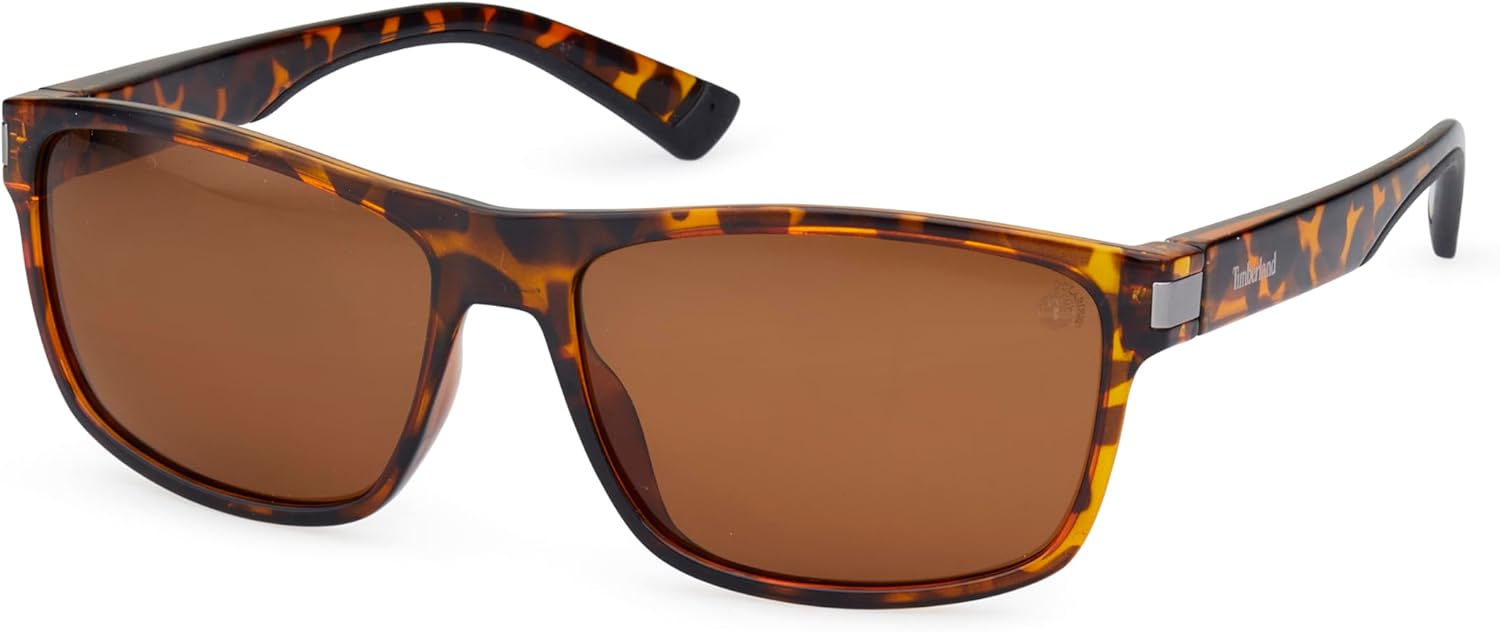 

Timberland мужские Injected Sun Glasses круглые солнцезащитные очки, Havana/Other/Brown Polarized