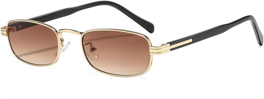 

Женские прямоугольные металлические солнцезащитные очки, модные градиентные черные очки с защитой от ультрафиолета UV400, мужские солнцезащитные очки в стиле панк UUPTTPL, C4 Gold Tea