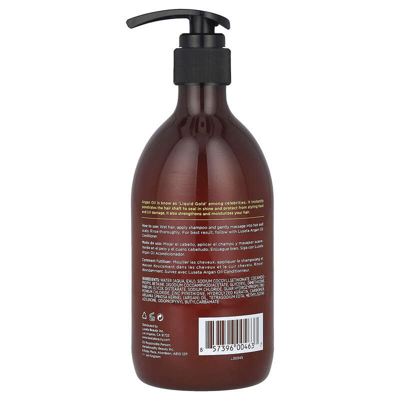 Luseta Beauty, Аргановое масло, шампунь для всех типов волос, 500 мл (16,9 жидк. унц.) — фото 2