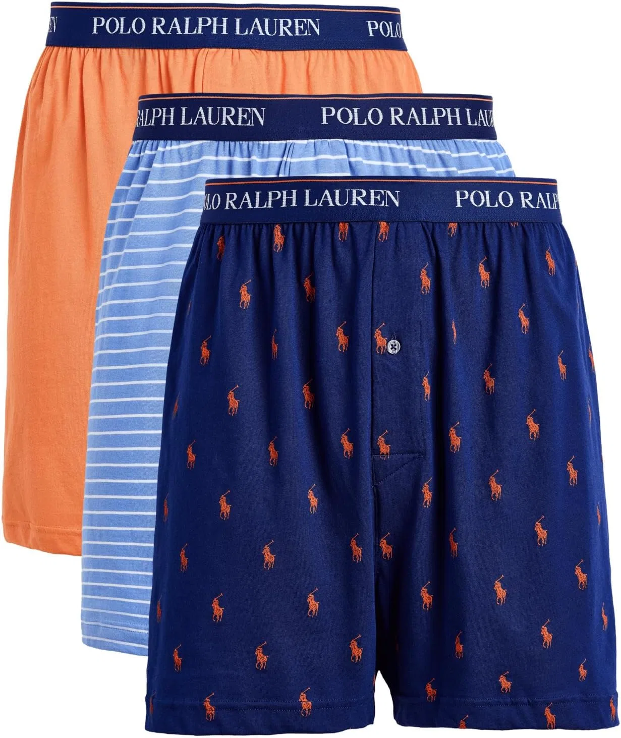 Боксеры POLO RALPH LAUREN, Harbor Island Blue/White Stripe/Fall Royal W/May Orange Aopp/May Orange