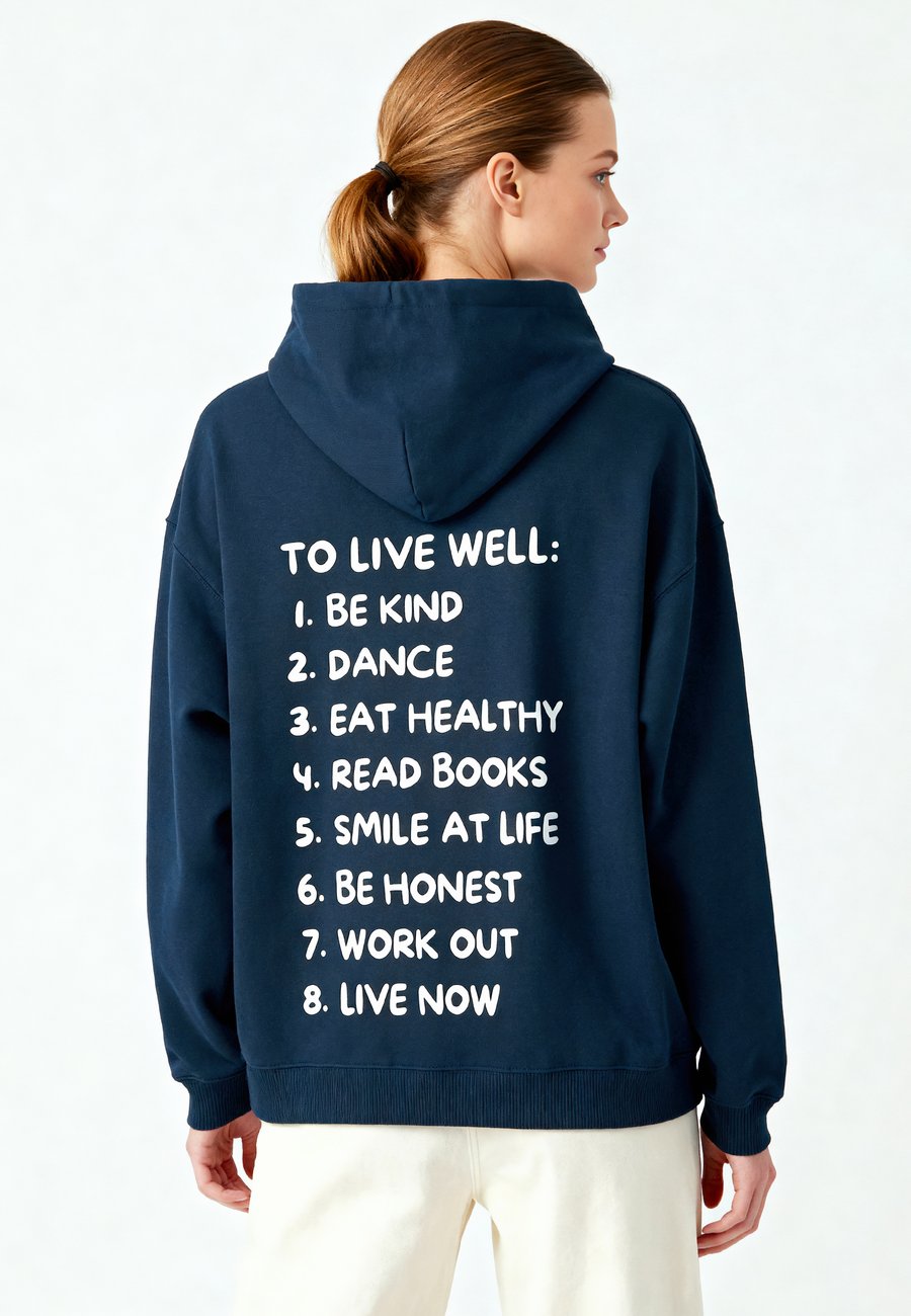 

Худи Mira Paris TO LIVE WELL UNISEX OVERSIZED HOODIE, Dark Blue