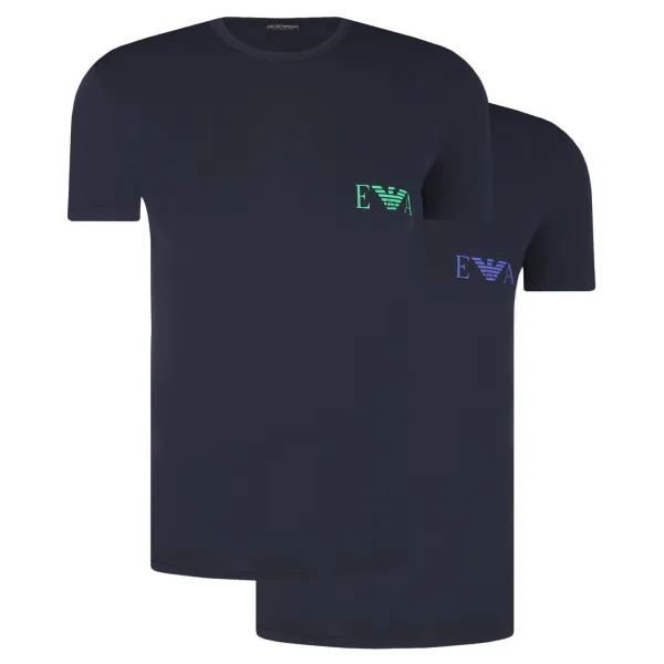 

Комплект из двух футболок приталенного кроя Emporio Armani, синий