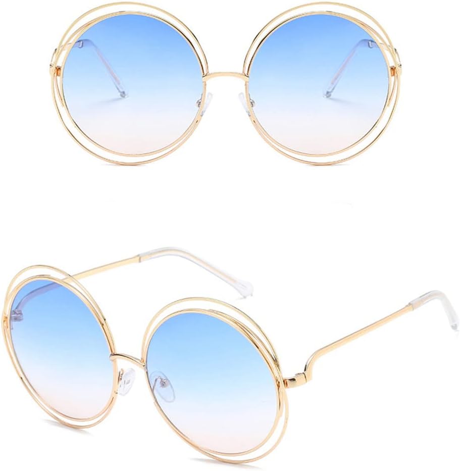 

Винтажные круглые солнцезащитные очки большого размера с крупными линзами и зеркальным покрытием, дизайнерские, в металлической оправе, женские солнцезащитные очки LXLHWN, 14