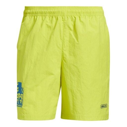 

Шорты originals emb woven short embroidered casual sports shorts yellow green Adidas, желтый