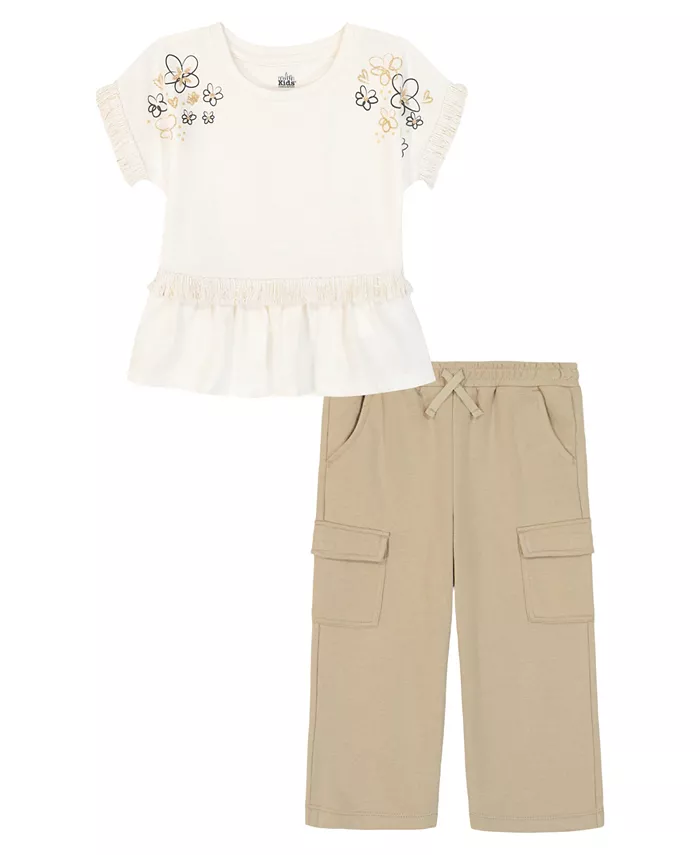 

Детский комплект для девочек 2T-6X: топ с короткими рукавами и штанишки Kids Headquarters, мультиколор