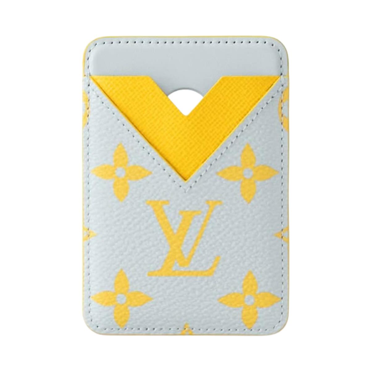 

LOUIS VUITTON Магнитный держатель для карт с монограммой и светящимся покрытием унисекс серо-желтый