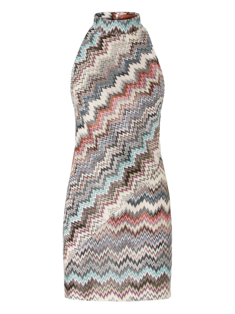 

Мини-платье с зигзагообразным вырезом халтер Missoni, нейтральный