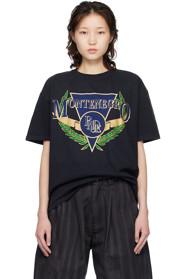 

Rhude Черная футболка Черногорской регаты