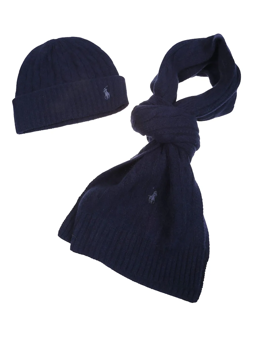 

Комплект из кашемирового шарфа и шапки POLO RALPH LAUREN, синий