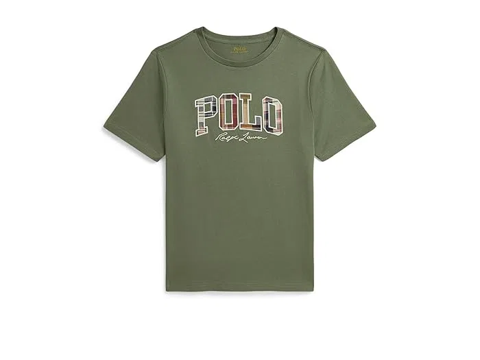 Футболка Madras-Logo Cotton Jersey Tee Polo Ralph Lauren Kids, Cargo Green