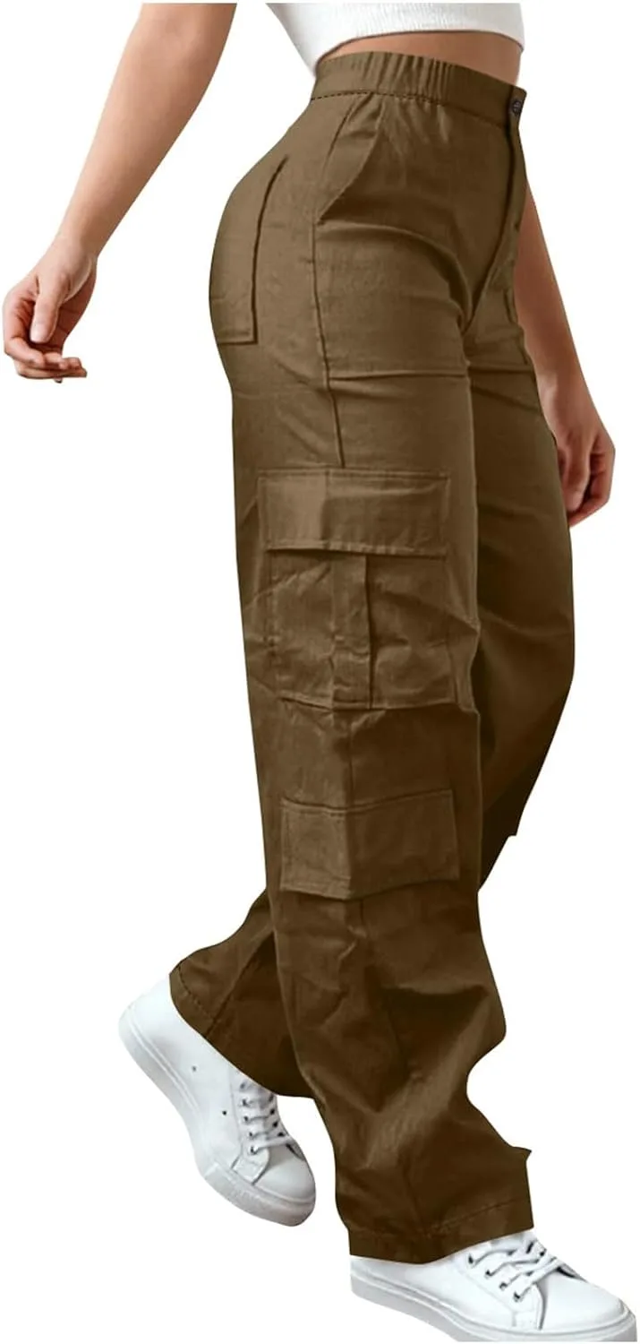 

Высокие мешковатые карго-джинсы для женщин Y2K