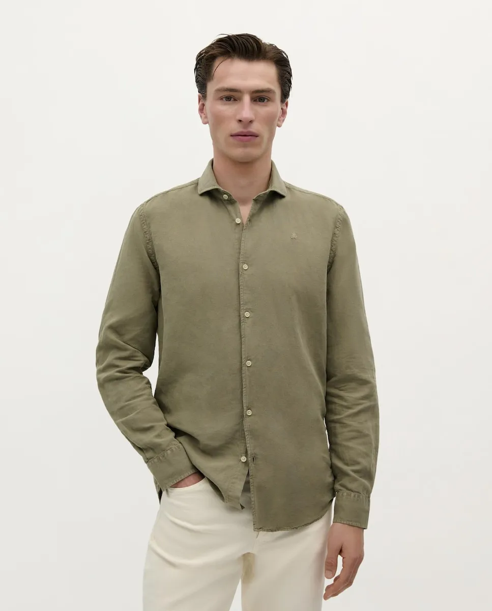 

Мужская рубашка классического кроя с отложным воротником Scalpers, оливковый