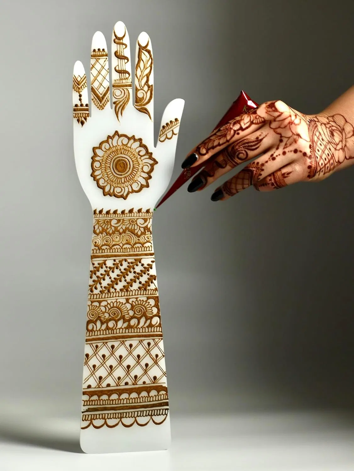 Трафарет для мехенди Acrylic Hand for Henna Practice, BEAUTYMEHNDI, 16x6 дюймов — фото 3