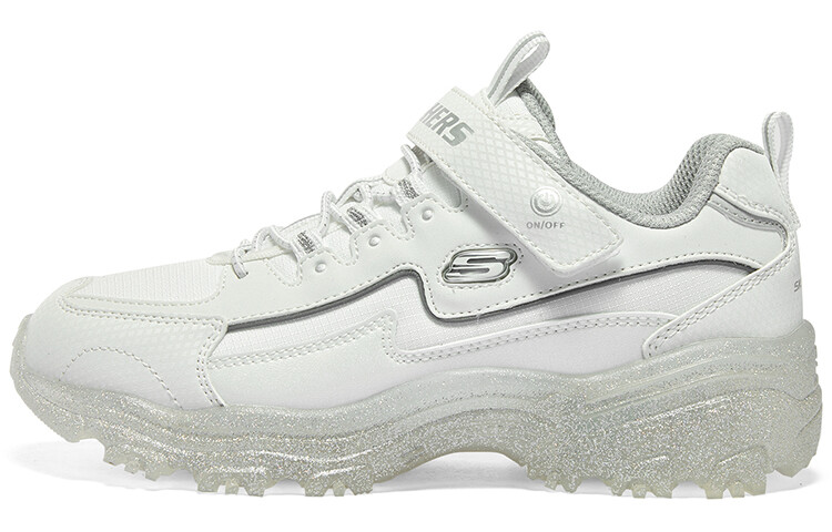 

Кроссовки Skechers Girls Kids Lifestyle Shoes GS Low-top White/Silver, белый/серебряный