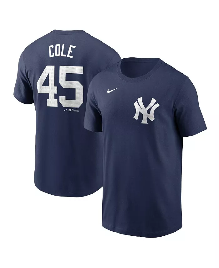

Мужская футболка New York Yankees Gerrit Cole с именем и номером, цвет navy Nike