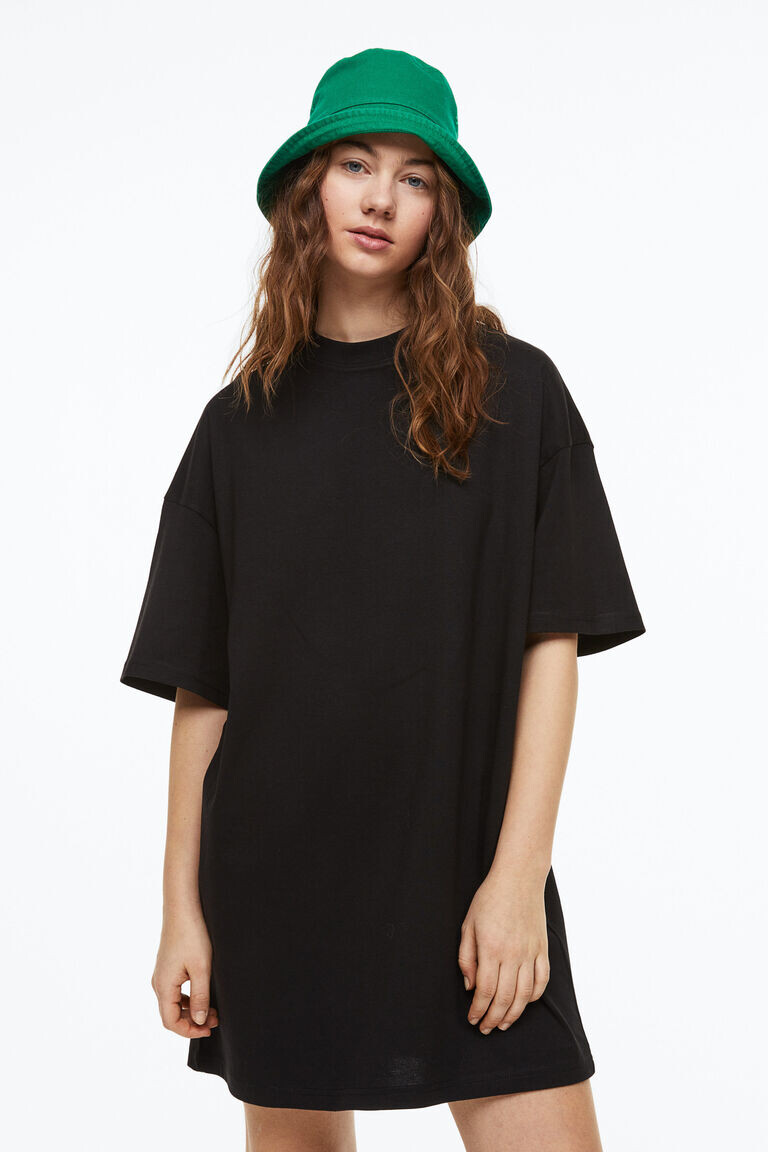 

Платье-футболка оверсайз H&M, черный