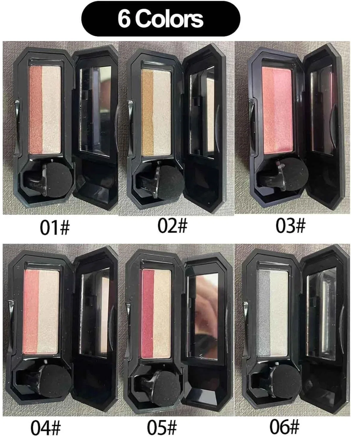 Тени для век Dual Color Eyeshadow, No brand, 2 шт, 4 г, 02+04 — фото 3