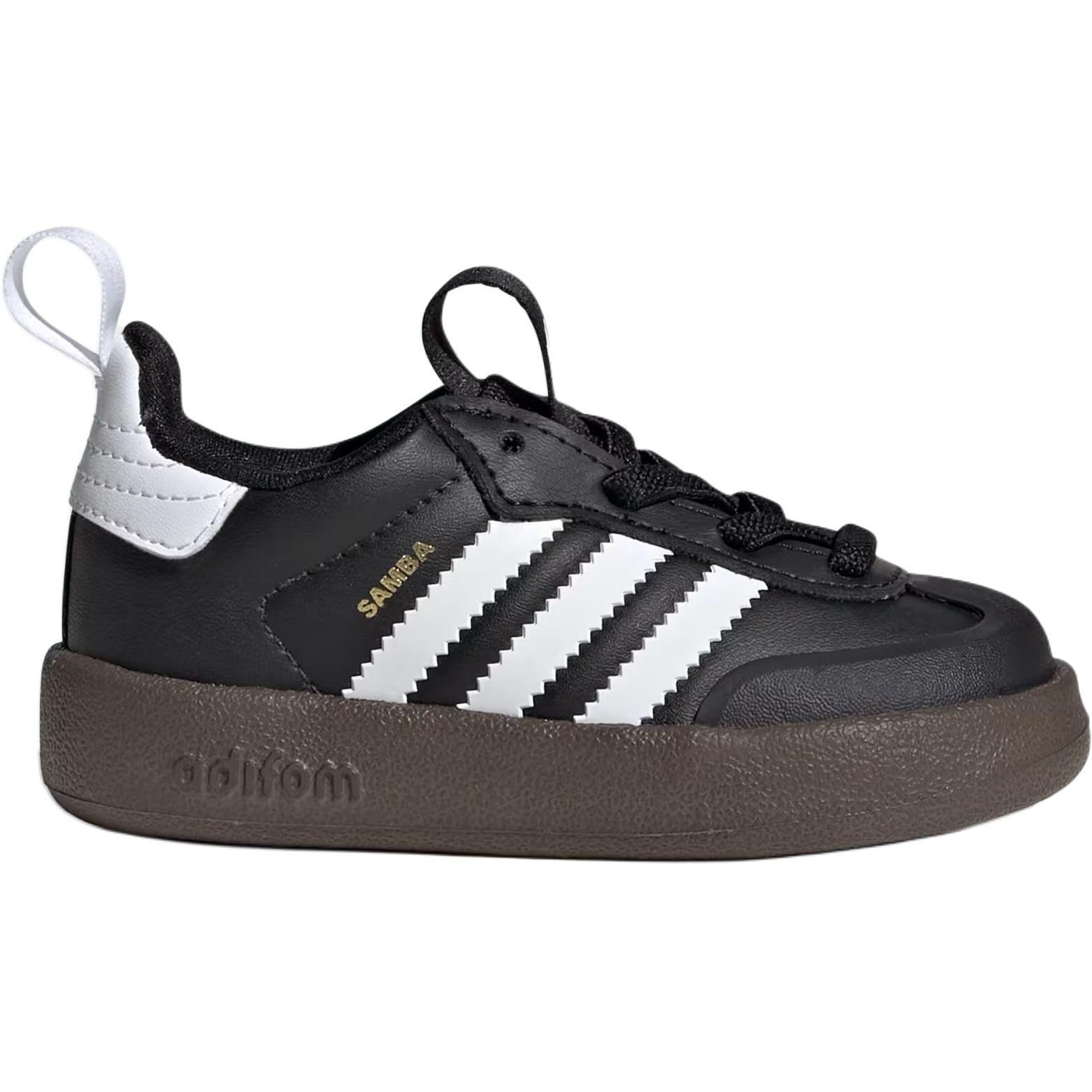 Износостойкие низкие детские туфли для младенцев и малышей Adidas Originals, черный/белый — фото 2