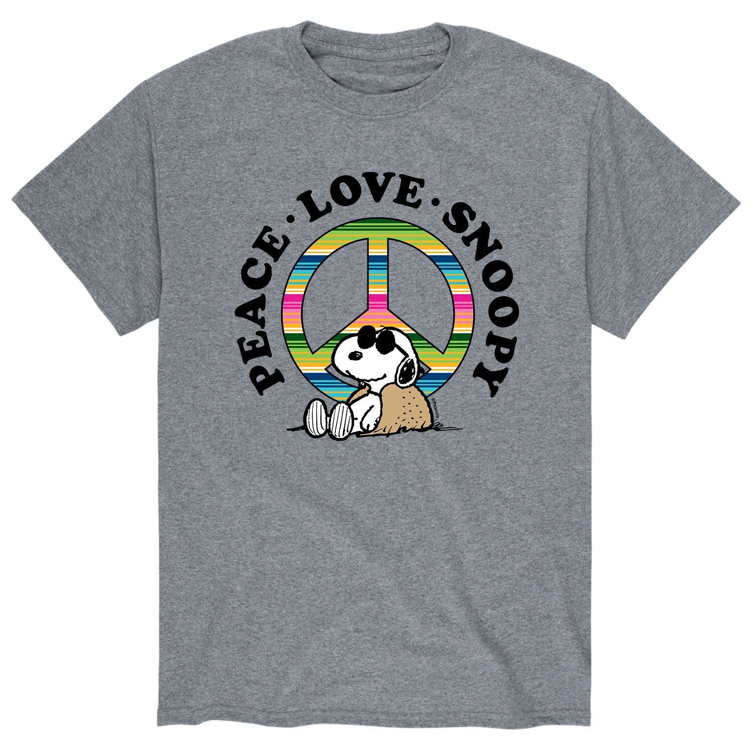 

Мужская футболка Peanuts Peace Love Snoopy Licensed Character