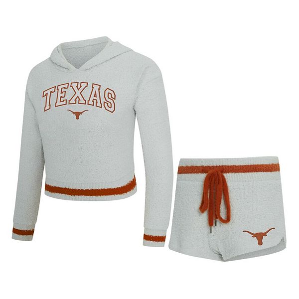

Женский спортивный сет с капюшоном и шортами concepts sport gray/orange texas longhorns whitley Unbranded