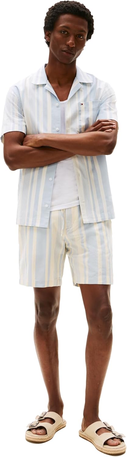 Мужские шорты Tommy Hilfiger Regular Fit из хлопка Mercer длиной 7 дюймов, Breezy Blue / Ivory Petal — фото 3