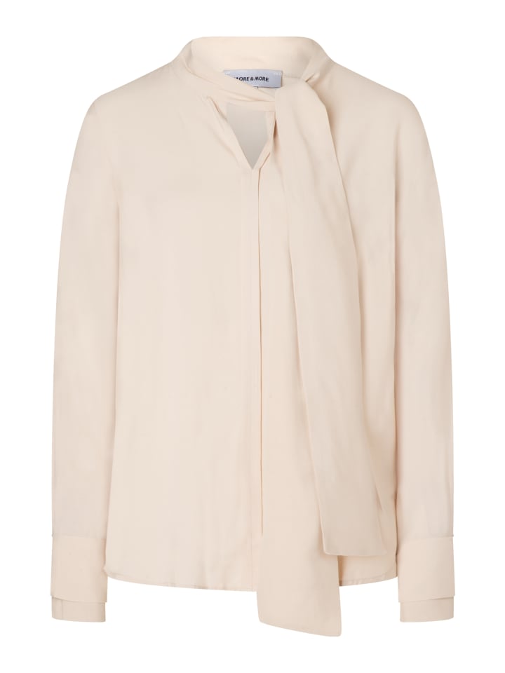 

элегантная блузка с бантом в цвете пудровый крем More & More