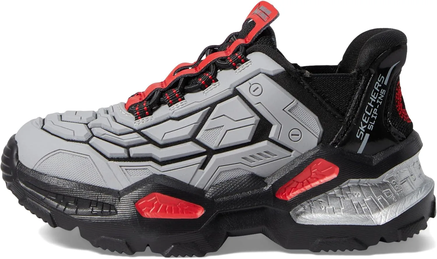 Кроссовки Skechers Unisex-Child Skech-Bots - Orbitron, серый/черный — фото 2