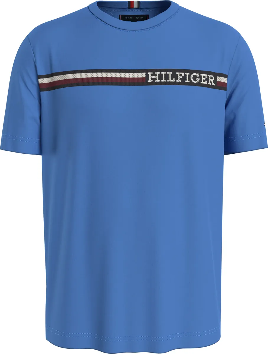 

Футболка Tommy Hilfiger "MONOTYPE CHEST STRIPE TEE" с логотипом бренда, цвет Blue Spell