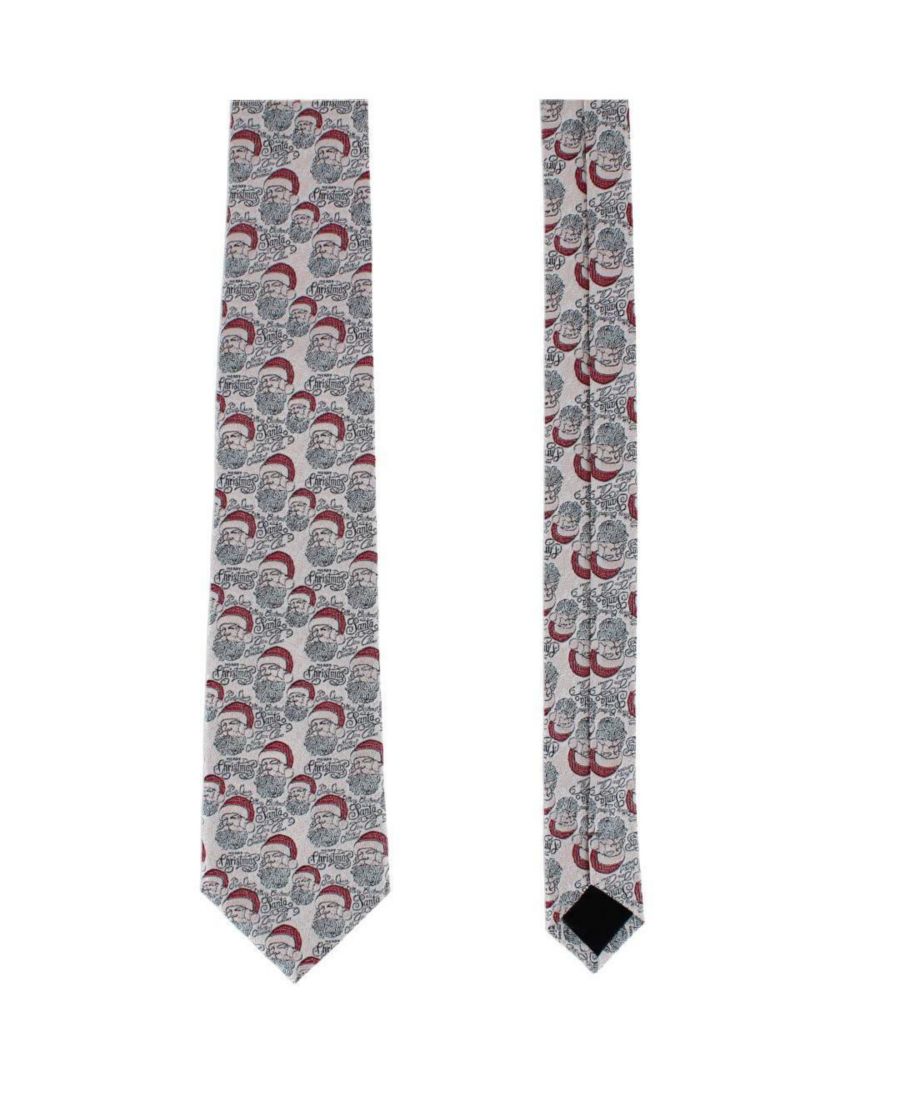 

Мужской шелковый галстук с оригинальным рисунком Санта-Клаус наблюдает TRAFALGAR, Cream