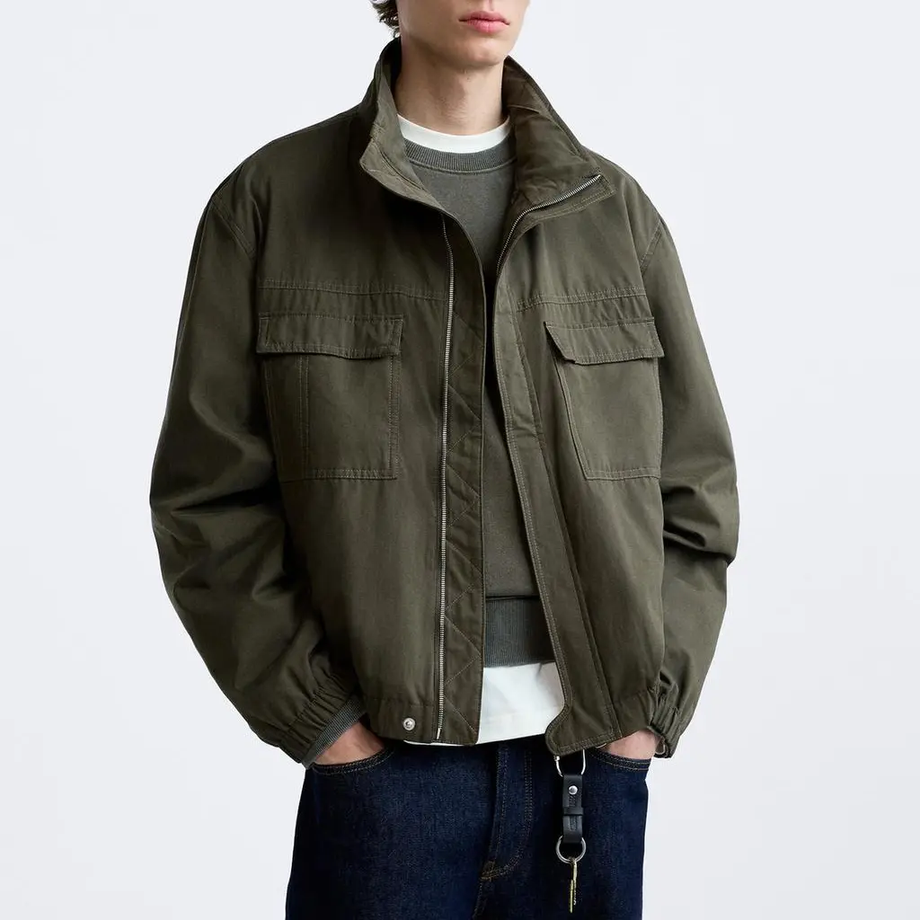 Куртка мужская орехово-коричневая Zara, коричневый — фото 3