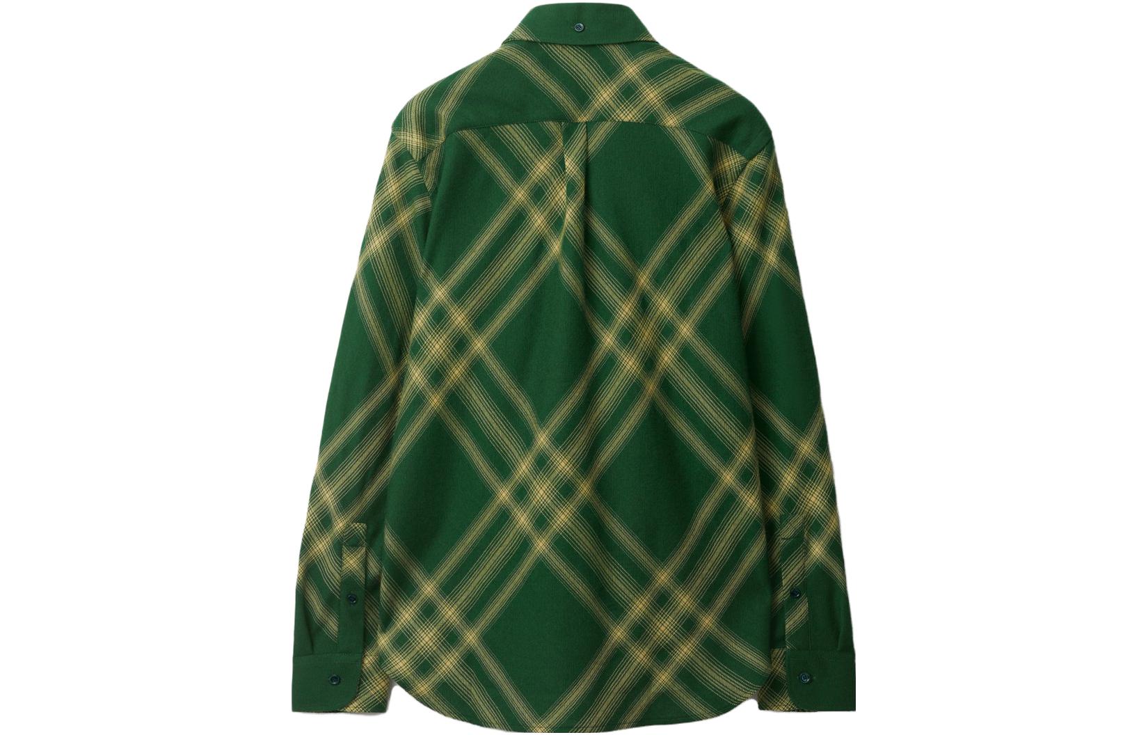Рубашка Burberry клетчатая шерстяная, бордовая — фото 4
