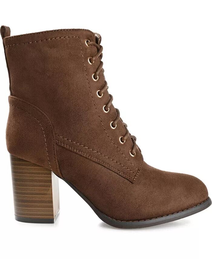 Женские ботильоны Baylor Lace Up Stacked Heel Journee Collection, коричневый — фото 2