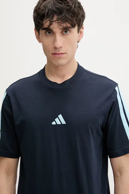 Футболка хлопковая męski bawełniany Adidas, синий — фото 4