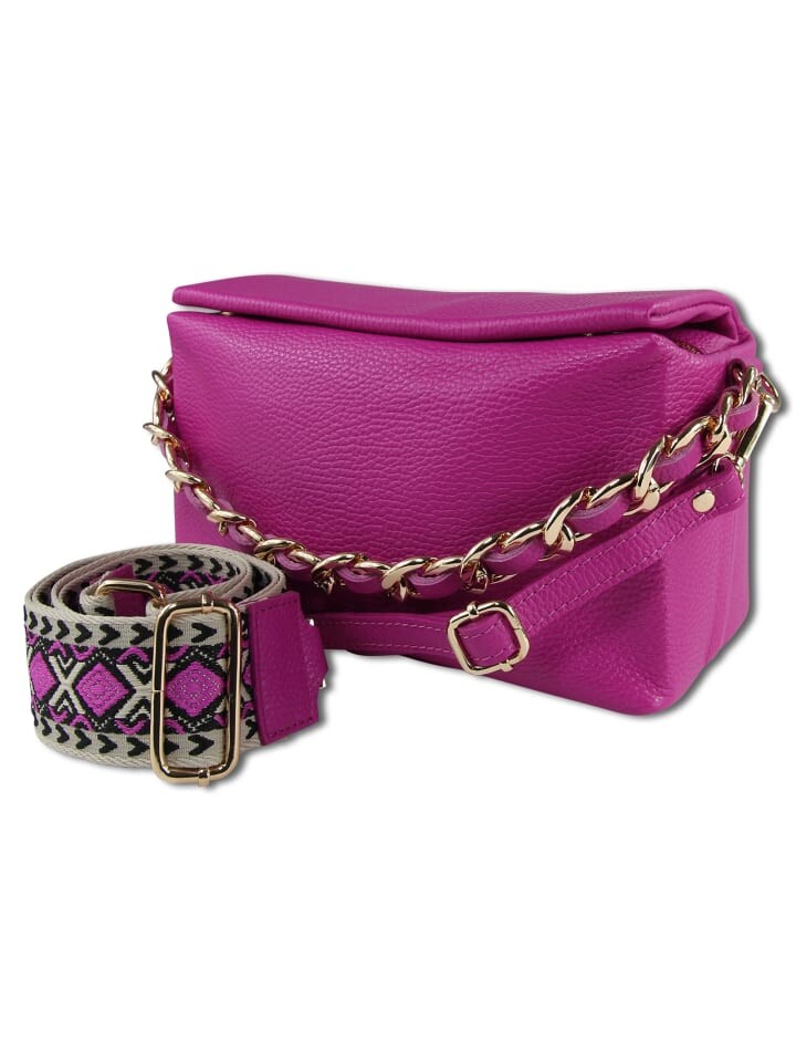 

Наплечная сумка Toscanto Umhängetasche, Citytasche Leder pink, fuchsia ca. 25cm
