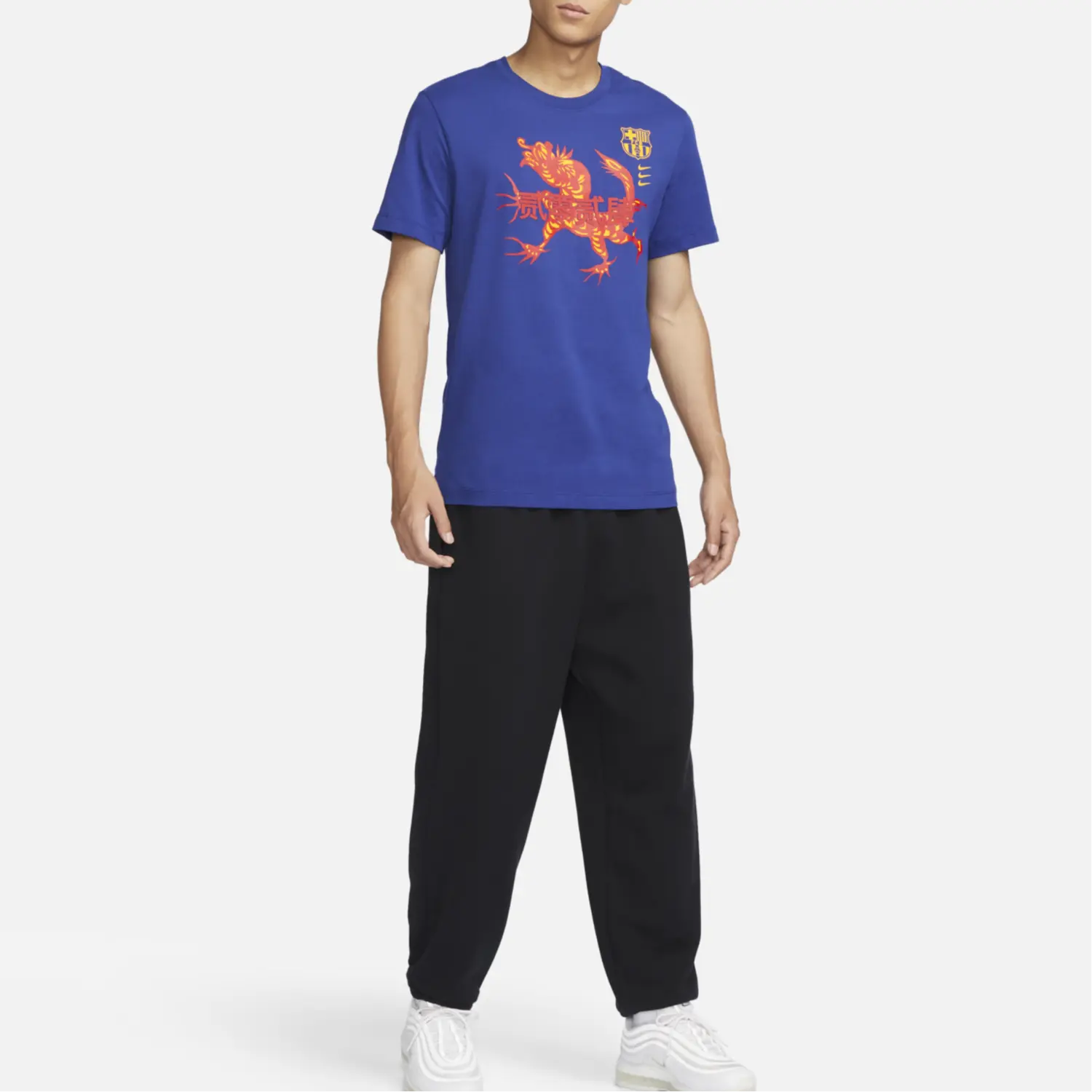 Футболка мужская Nike темно-королевский синий/университетский золотой — фото 4