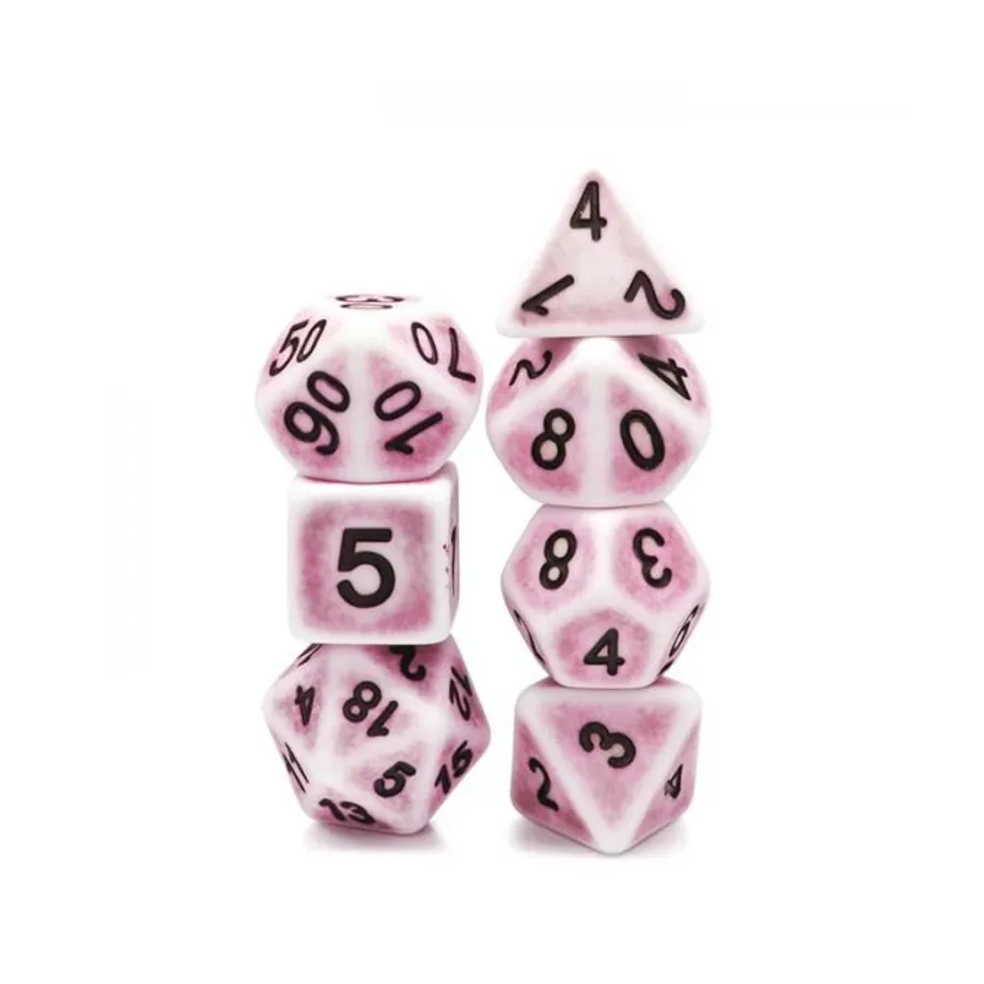 

Набор Poly - Pink Ancient с черным (7), Dice Sets - Resin/Acrylic - Red, Orange, Yellow, & Pink (Foam Brain Games)