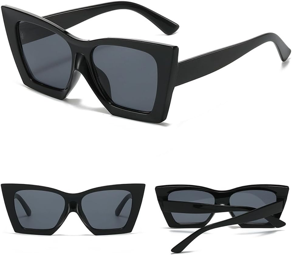 

Солнцезащитные очки в форме «кошачий глаз» с крупной оправой, модные и оригинальные, простые солнцезащитные очки, нишевые солнцезащитные очки в стиле хип-хоп для женщин, SUN2996 Generic, Black Black