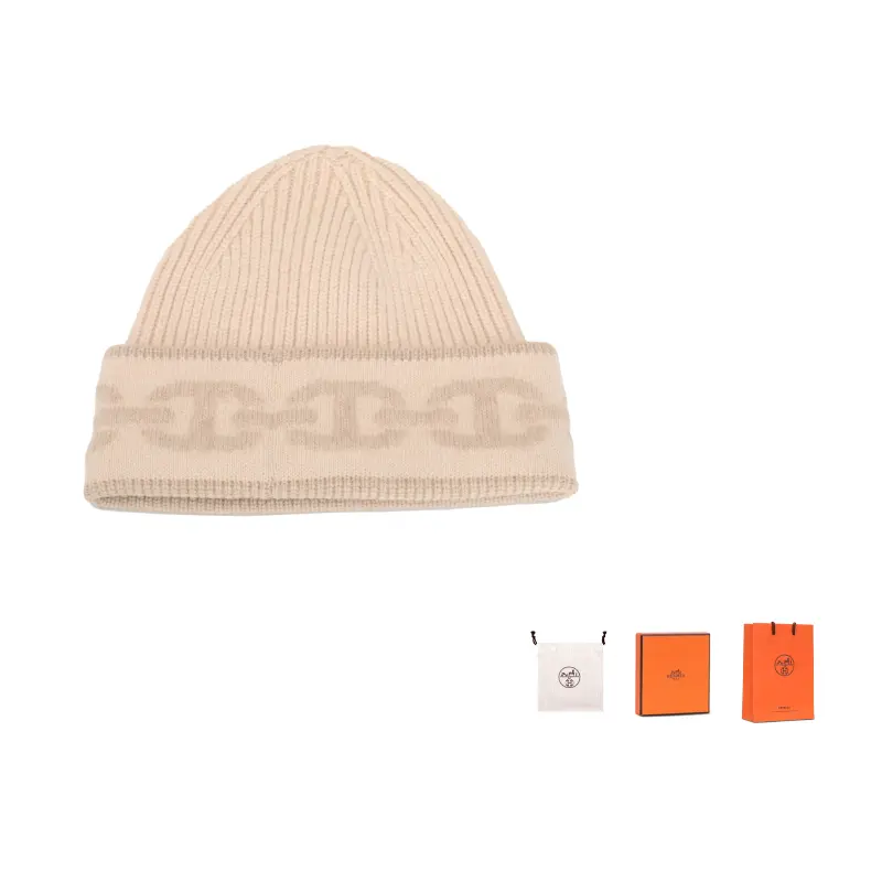 

HERMES Кашемировая женская шапка бежевая, Beige