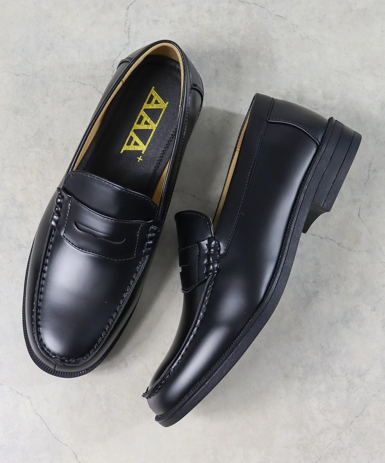 Мужские лоферы широкие 3E Coin Loafers Beef Roll AAA+ черные